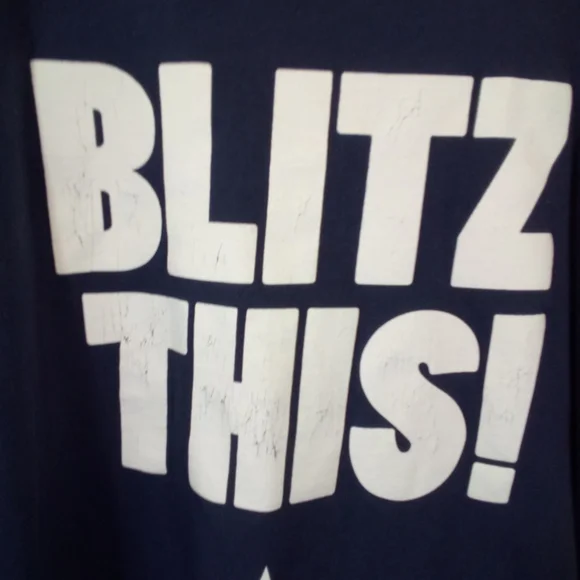 VTG 90's Nutmeg Navy Dallas Cowboys Blitz S/S Pullover Crew Neck T-Shirt Tee M - Picture 2 of 5